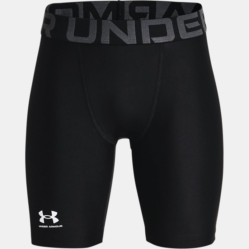 Under Armour Boys' HeatGear® Armour Shorts Black / White YXS (122 - 127 cm)